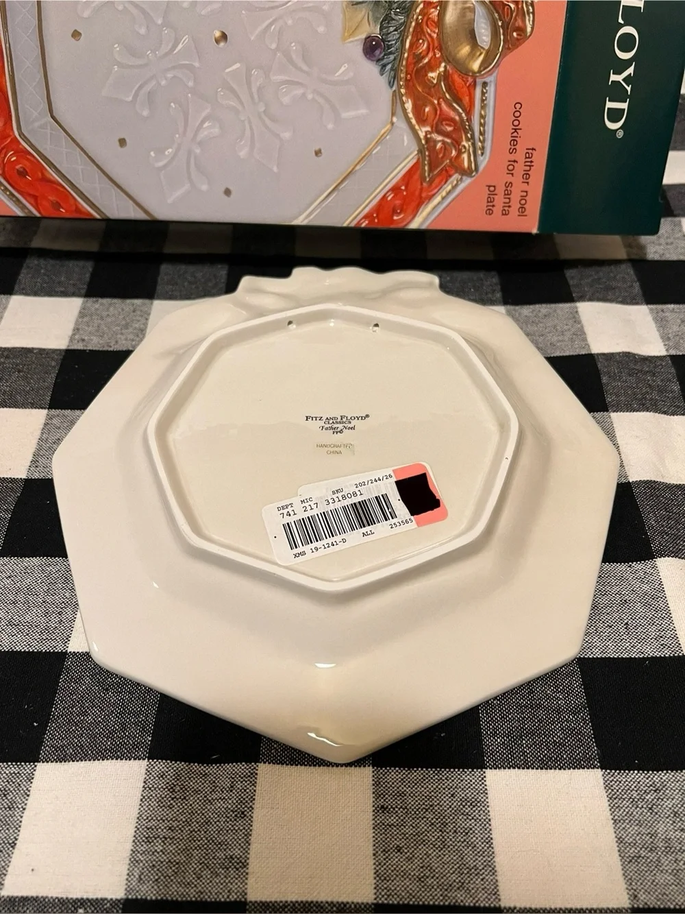 NWT FITZ & FLOYD FATHER NOEL COOKIES FOR SANTA PLATE.
